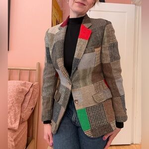 The Andover Shop women’s bespoke patch tweed sport coat SZ 4 IMPOSSIBLY RARE